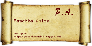 Paschka Anita névjegykártya